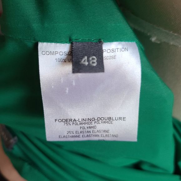 Alexander McQueen Green Peplum Ruched Stretch Dress Viscose Italy sz 48 (14 US) - Picture 10 of 16
